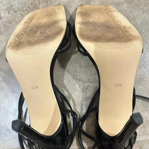 Calvin Klein Elegant Black Strappy Heels - Picture 6 of 8